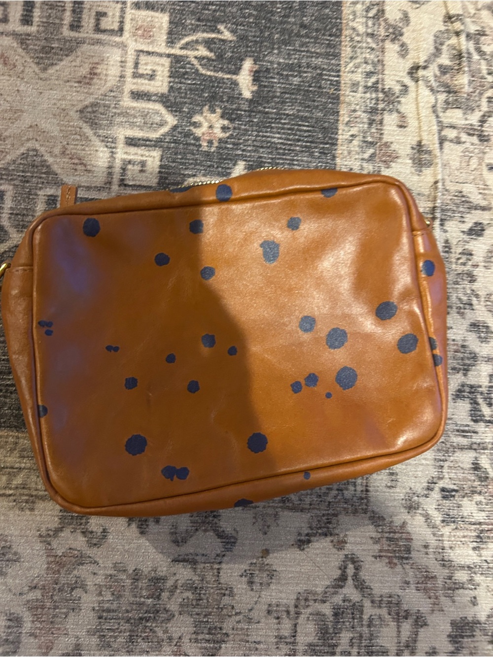 Clare V. Midi Sac Navy Dots No Strap!